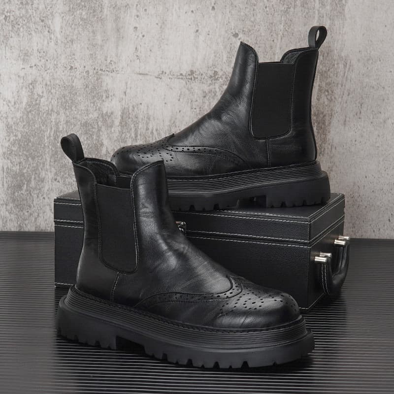 Chelsea botas masculinas 2026 novos sapatos de couro britânico Debi de alta qualidade Martin botas masculinas de sola gr