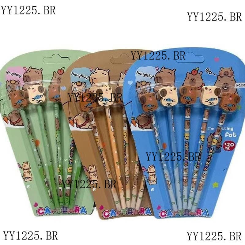 5 P莽s/Lote Capivara Dos Desenhos Animados Animal L谩pis Com Borracha Desenho Crian莽as Festa De Anivers谩rio Favores Pr锚mio
