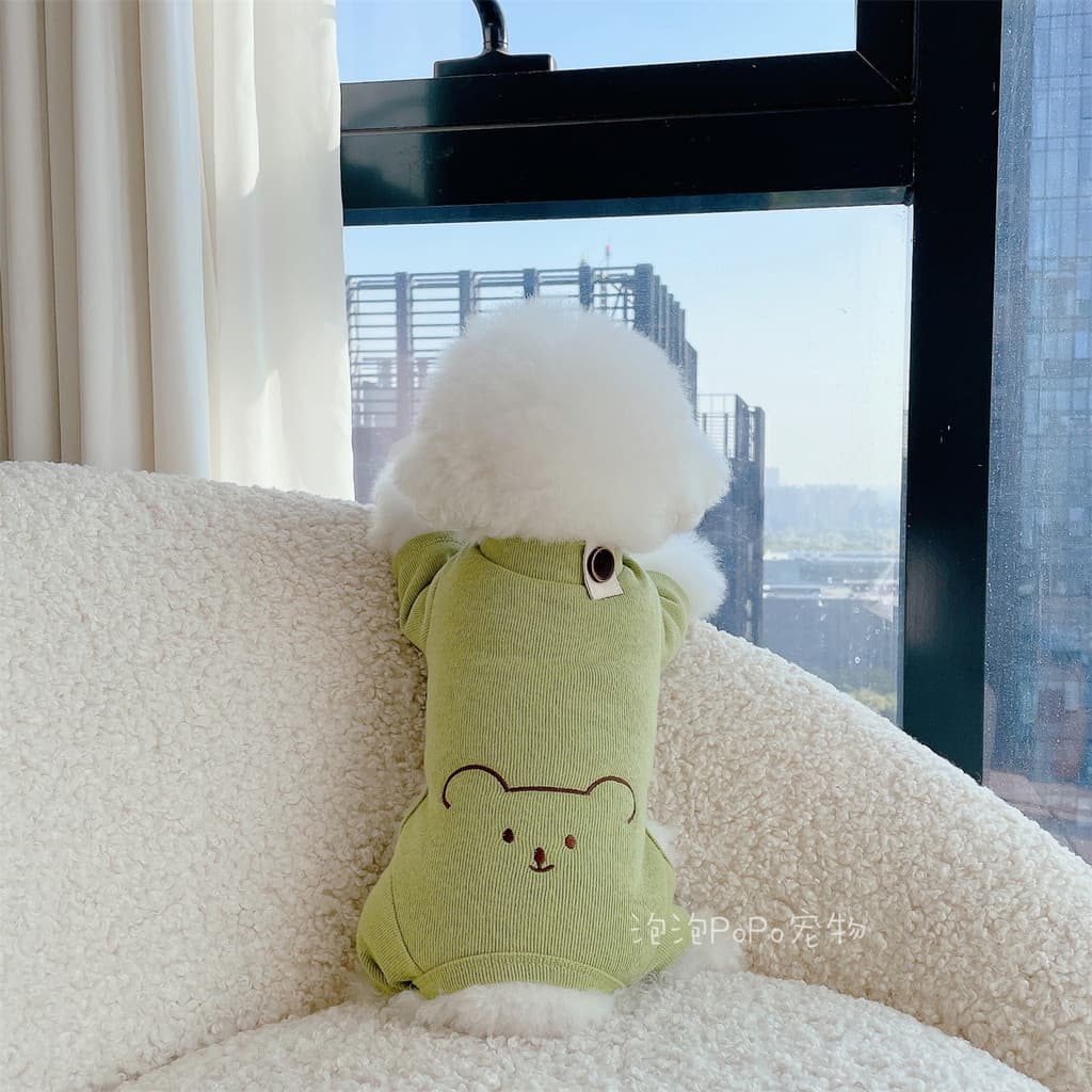 Cão roupas de quatro patas roupas para casa camisa de fundo roupas para animais de estimação quatro patas outono inverno