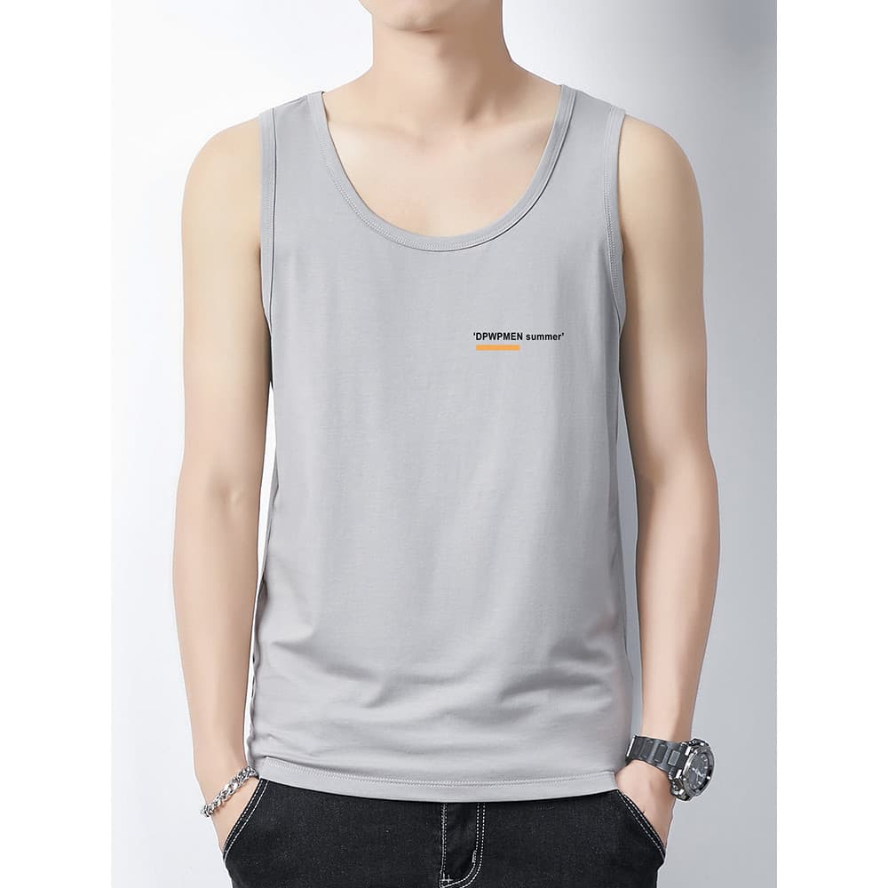 Colete de seda gelo masculino verão estilo fino 2024 novo estilo interior Wear Bottoming colete esportes Fitness sem man