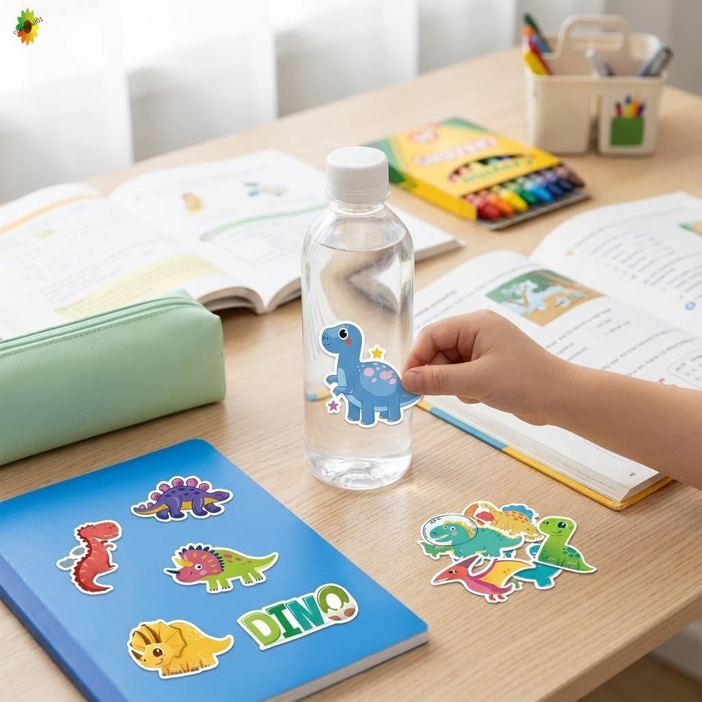 100 Unidades De Adesivos De Dinossauro À Prova D'água Para Crianças , Material Escolar , Decoração De Garrafa De Água
