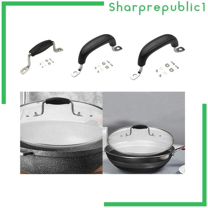 [Sharprepublic1] Alça De Tampa De Panela Com Dois Furos Acessórios De Panelas De Cozinha Antiderrapante Parafusos Para T