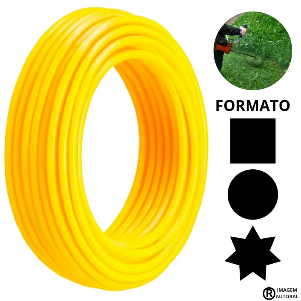 Fio de nylon para roçadeira quadrado redondo estrela para cortar aparar grama mato eletrica gasolina