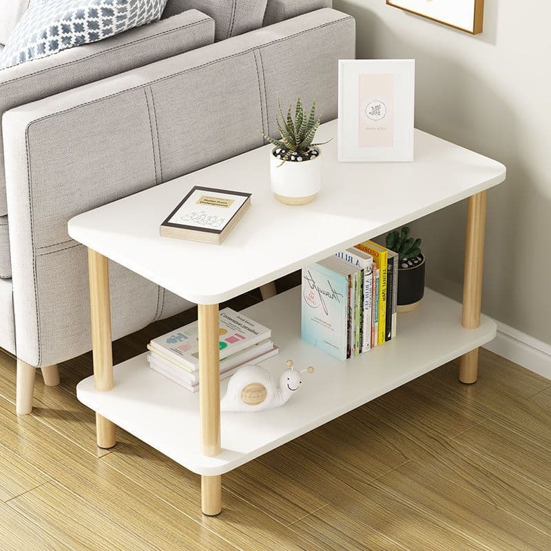 Ela rack de chão sala de estar rack de armazenamento dupla camada pequena mesa Multi-camada simples mesa quadrada quarto