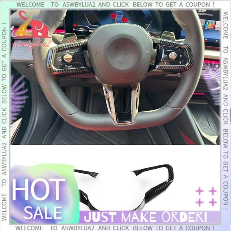 Para 5 Séries G60 2024 Capa De Volante Do Carro Guarnição Decoração Acessórios Interiores ABS Fibra Carbono