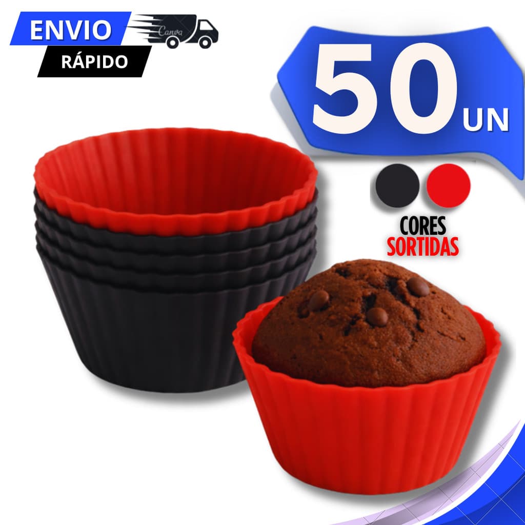 Kit Forma Cupcake Silicone Flexível – Alta Resistência