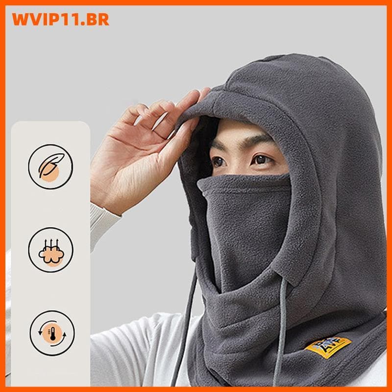 WVIP Unissex Pelúcia Engrossar Chapéu Máscara Gorro Cachecol-Outono Inverno Capa Quente BR