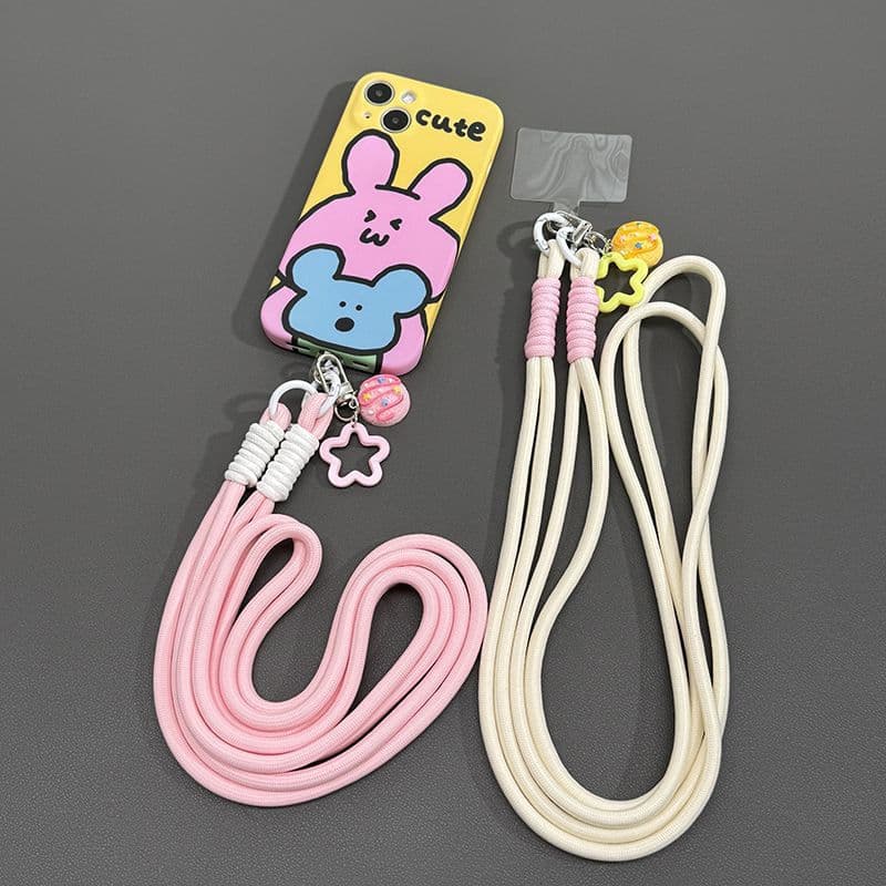 Cordão de telefone personalizado, equipado com alça ajustável para usar transversalmente, alça de pulso com chaveiro e a