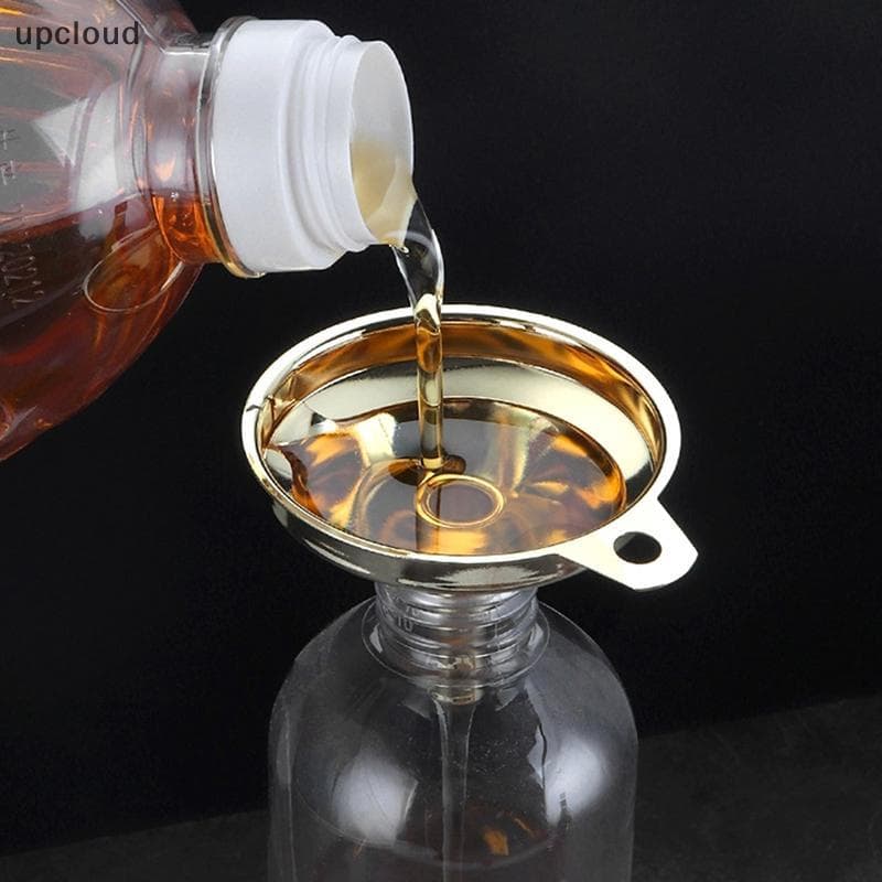Novo Funcional De Aço Inoxidável Ouro Funil Cone Metal Óleo Líquido Dispensador Ferramentas Cozinha [Uplud]