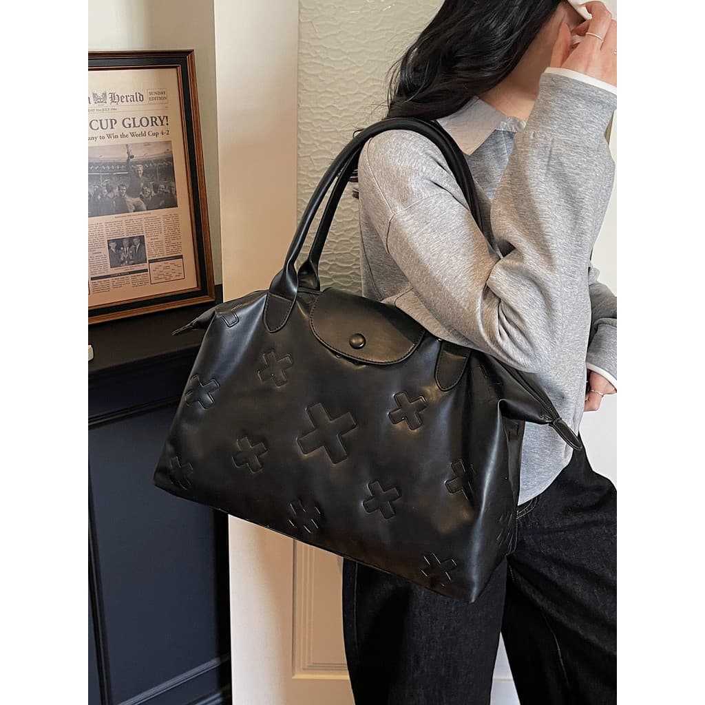 Textura bolsa de grande capacidade feminina 2026 novo estilo Commuter sacola Casual All-Match bolsa de ombro feminina re