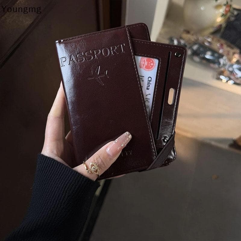[Youngmg] Nova Capa De Cartão De Couro Retrô Porta-Passaporte Carteira Acessórios De Viagem Para Mulheres Homens ngmg