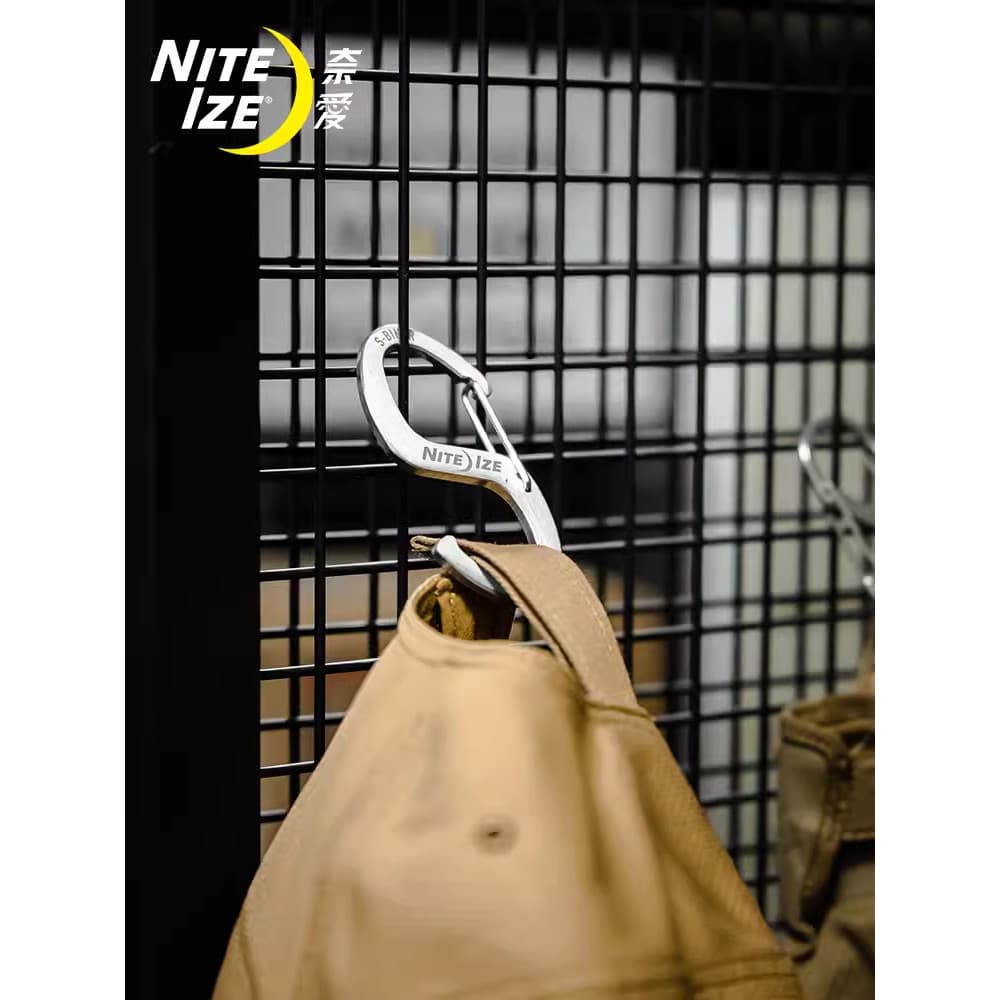 Nitecore fivela em forma de S fivela em forma de 8 multifuncional grande mosquetão ao ar livre gancho de aço inoxidável