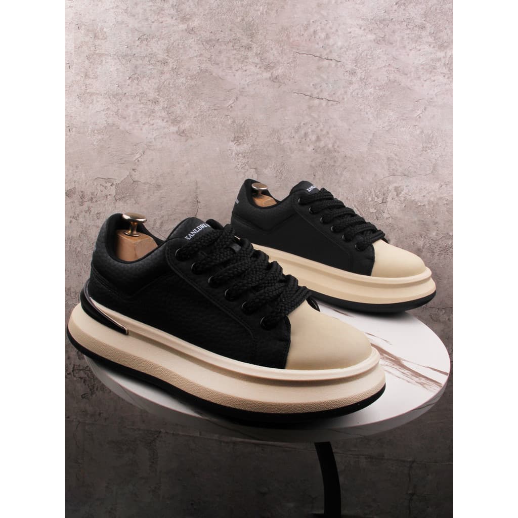 Influenciador estilo simples tênis de sola grossa masculino branco rendas sapatos brancos moda All-Match na moda sapatos