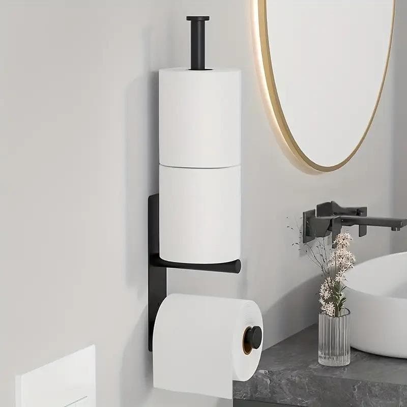 Suporte de tecido Vertical sem perfuração, suporte de parede para rolo de papel higiênico, lado estreito, Rack de armaze
