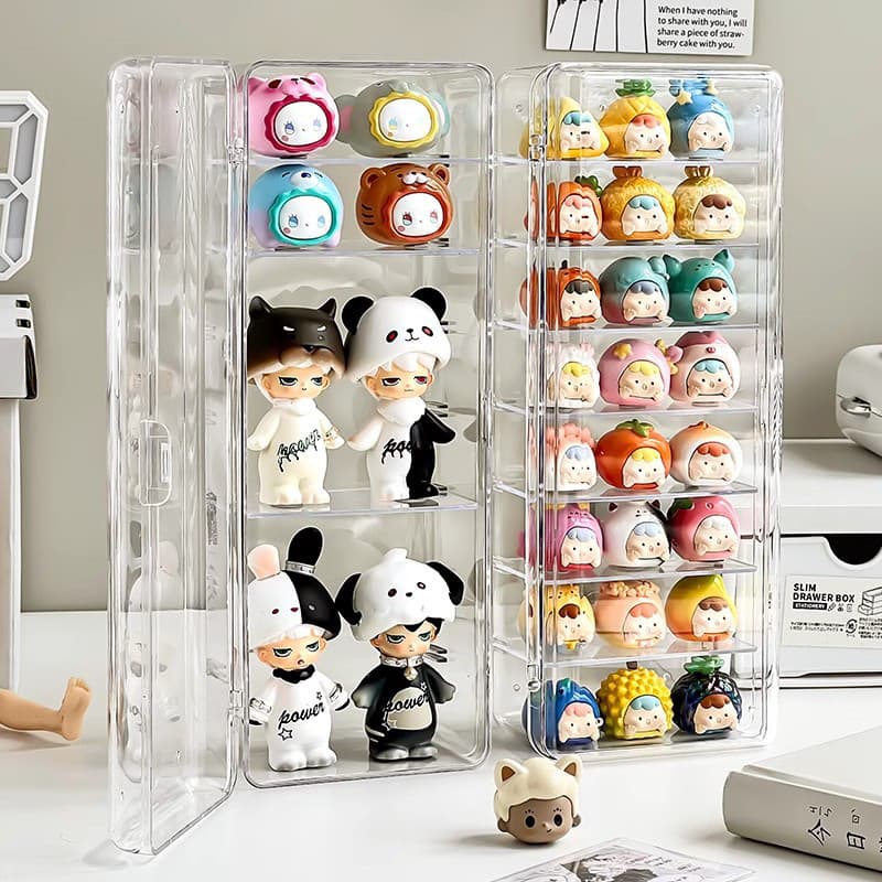 Bonito caixa de armazenamento de pelota transparente display rack caixa de exibição Multi-camada figura mistério caixa d