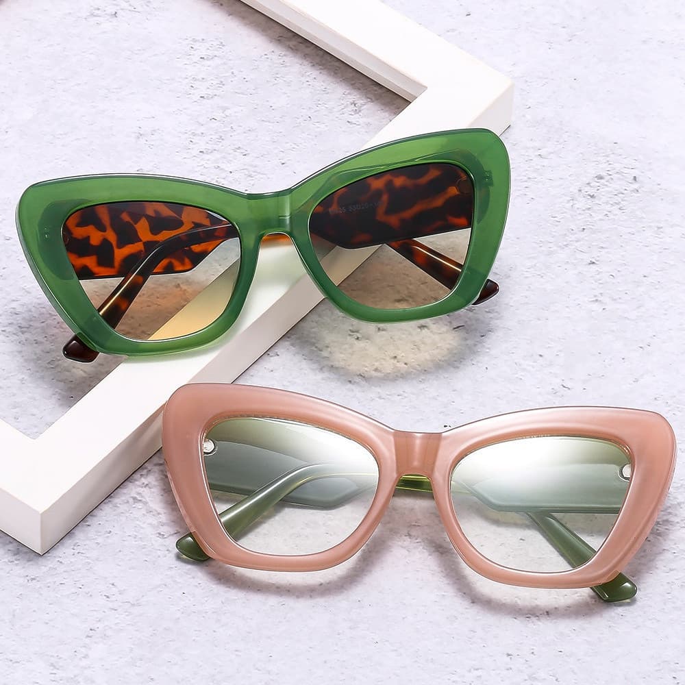 Novos Óculos de Sol Cat Eye Femininos, Moda Retro, Armação Luxuosa, UV400 DDJ5