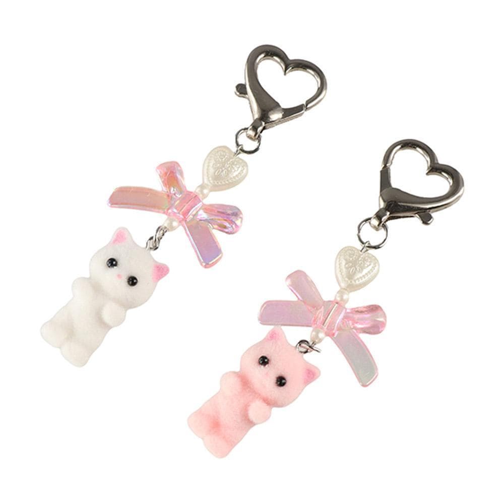 Chaveiro Em Forma De Arco De Coração   , Com Pingente De Gato Fofo Da Moda Animais De Desenho Animado
