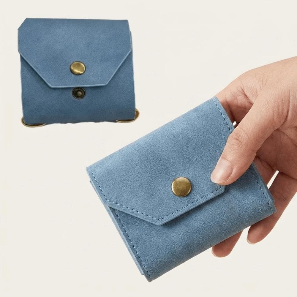 Porta-Dinheiro   , Carteira Multifuncional Leve Para , Com Fecho De Bolso De Couro De Cor Sólida