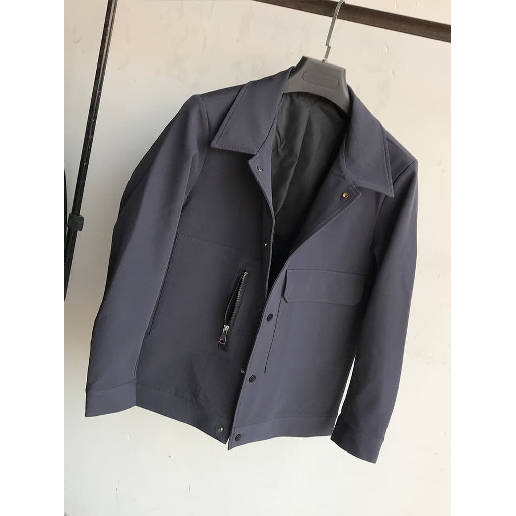 Primavera outono novo estilo masculino All-Match Casual lapela bonito jaqueta diária simples Commuter ferramentas cor só