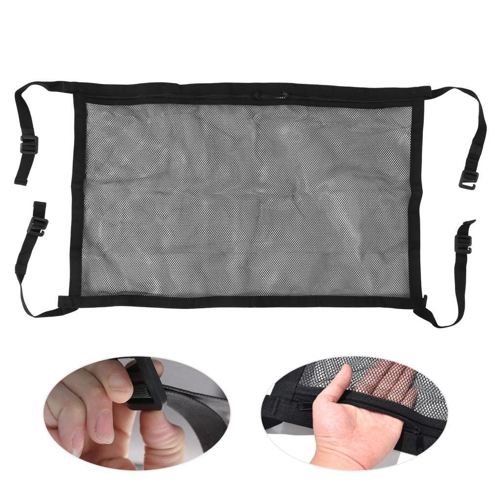 Rede de carro prática bolso de armazenamento interior durável organizador de malha de telhado para viagens de
