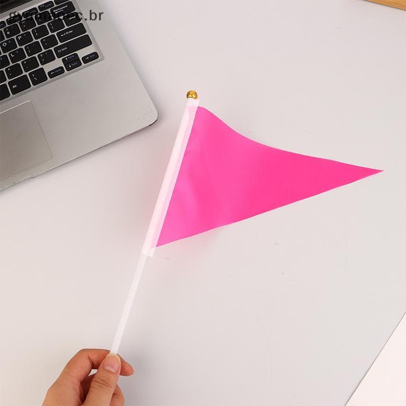 [GYU] 10 Peças Bandeiras Triangulares Coloridas Com 10 Mastros De Bandeira De Plástico Pequenas Portáteis Para Marcação