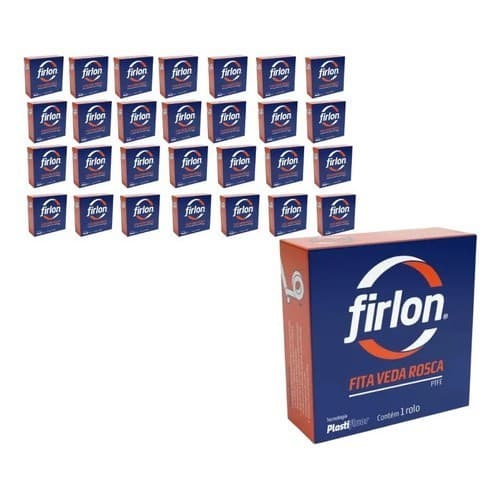 Kit 30 Fita Veda Rosca 18mm X 10 Metros Firlon Branco