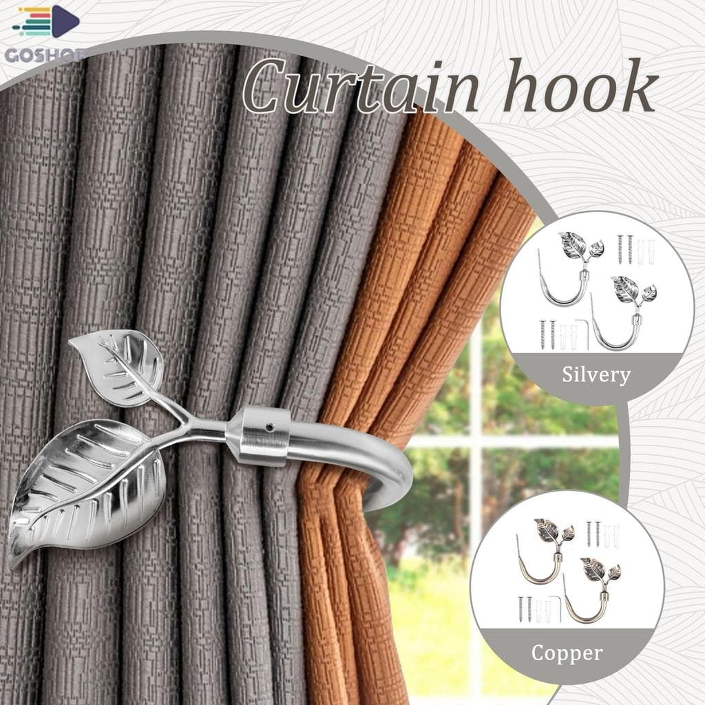 2 Pçs Metal Folha Forma Cortina Holdback Fixado Na Parede Tieback Para Sala De Estar Quarto Shopbc6668