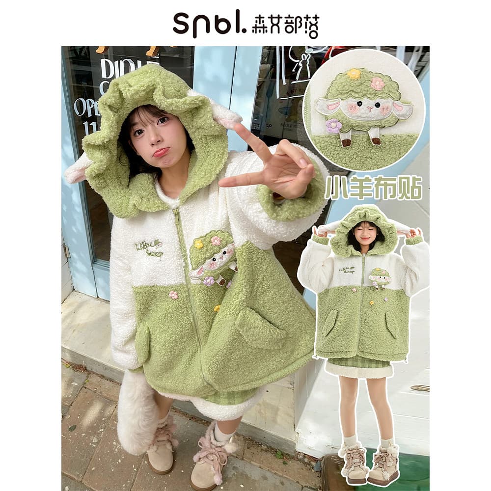 Mori menina tribo Original juventude estilo cordeiro moletom de lã jaqueta bonito 2026 outono inverno novo estilo roupas