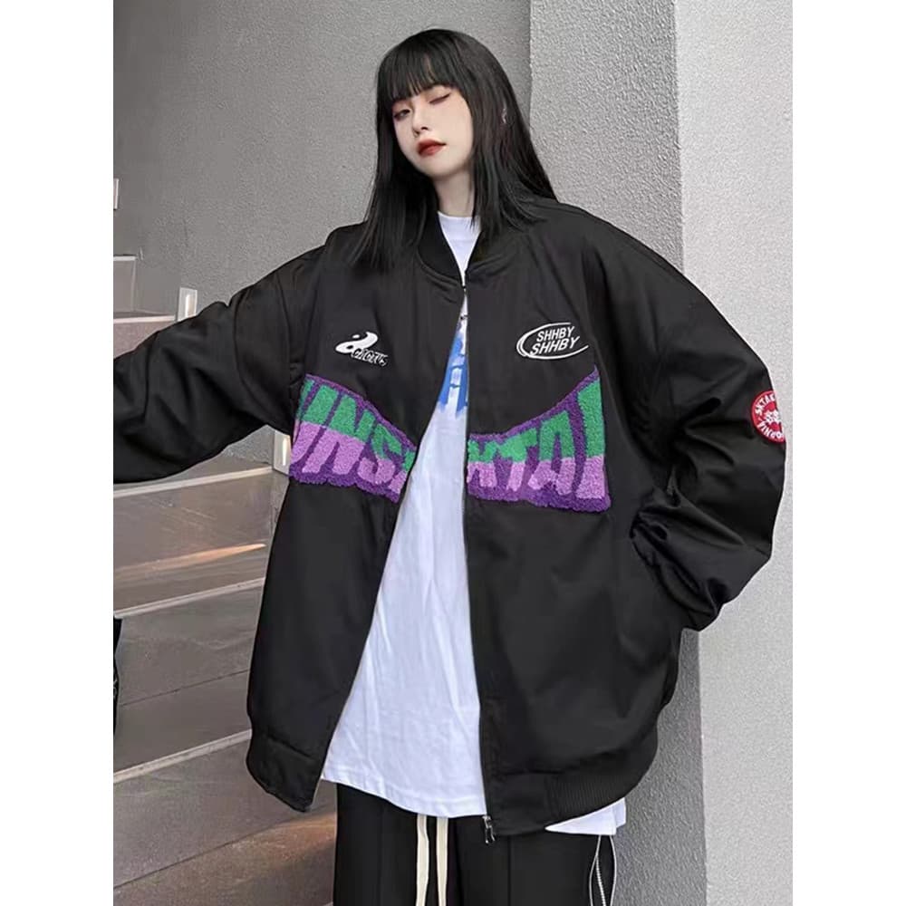 Uniforme de beisebol americano feminino 2023 primavera verão fino oversize solto estudante jaqueta casal ins