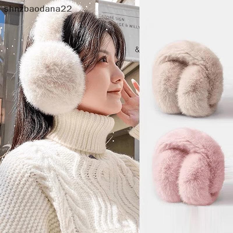 [Shnzd] Sólido Macio Pelúcia Orelha Manter Mais Quente Inverno Earmuffs Para Mulheres Homens Moda Ao Ar Livre Earflap Pr