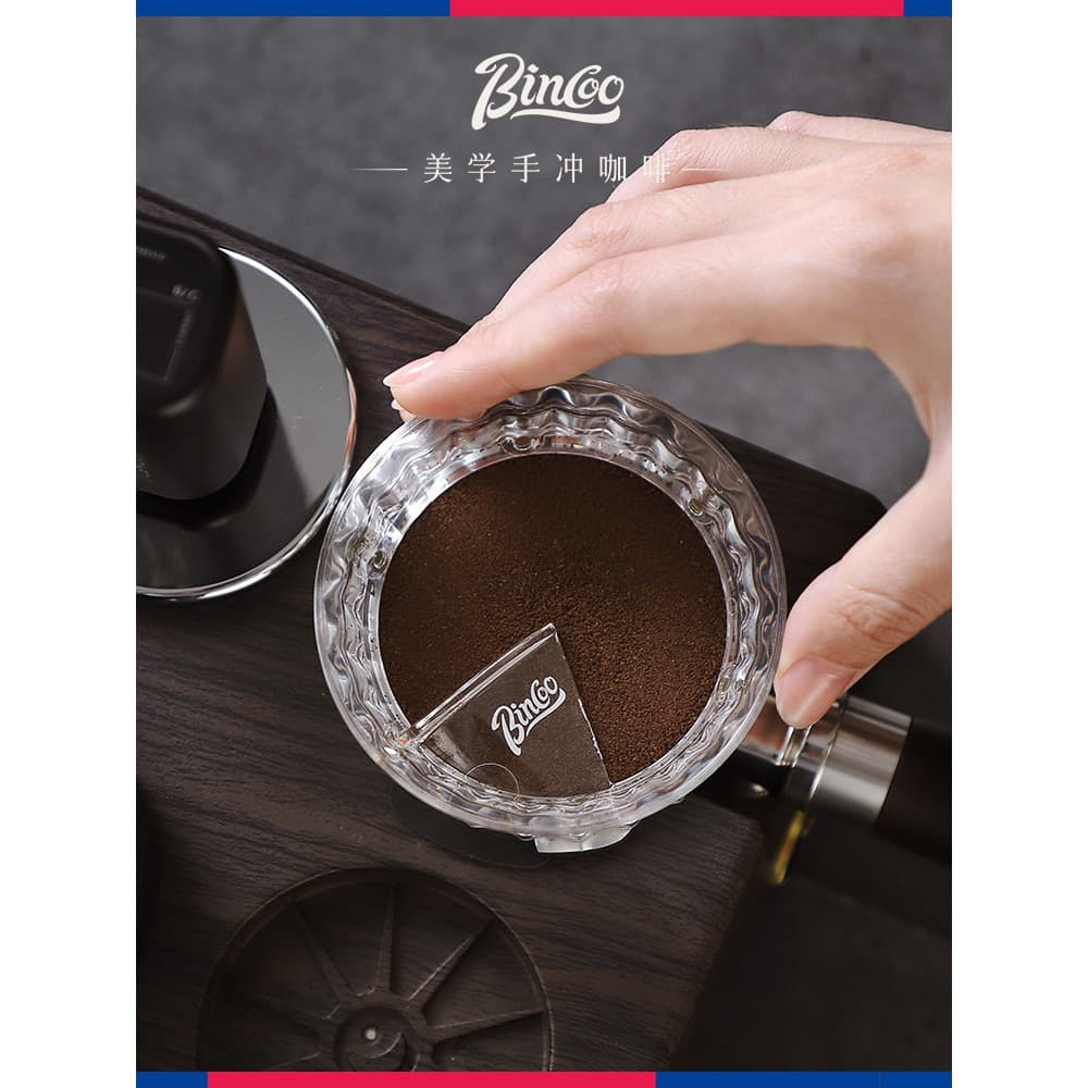 Bincoo dispensador de pó com alça de café, magnético, transparente, alça italiana, anel conector de pó dedicado, pó Anti