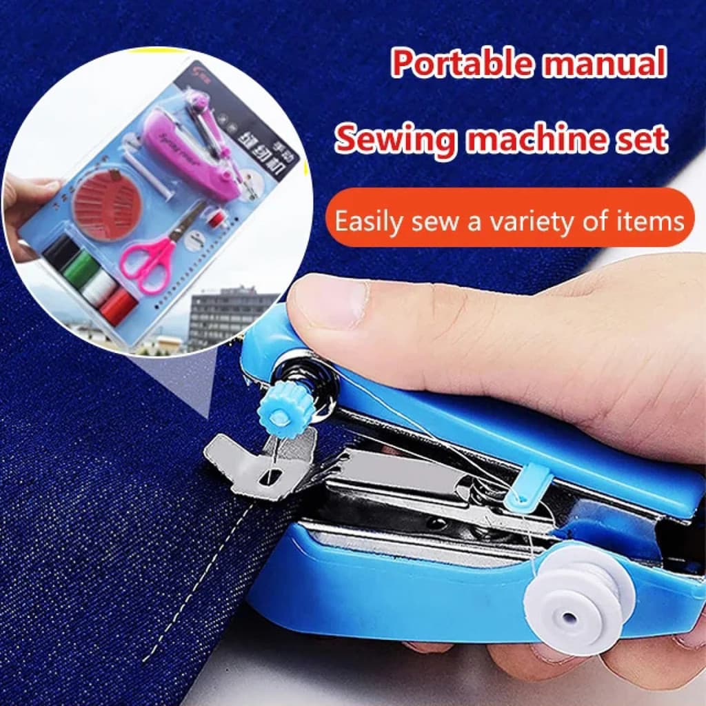 【Compacto E Eficiente】Conjunto de máquina de costura manual portátil/Kit Portátil Para Costura/Casa E Viagem