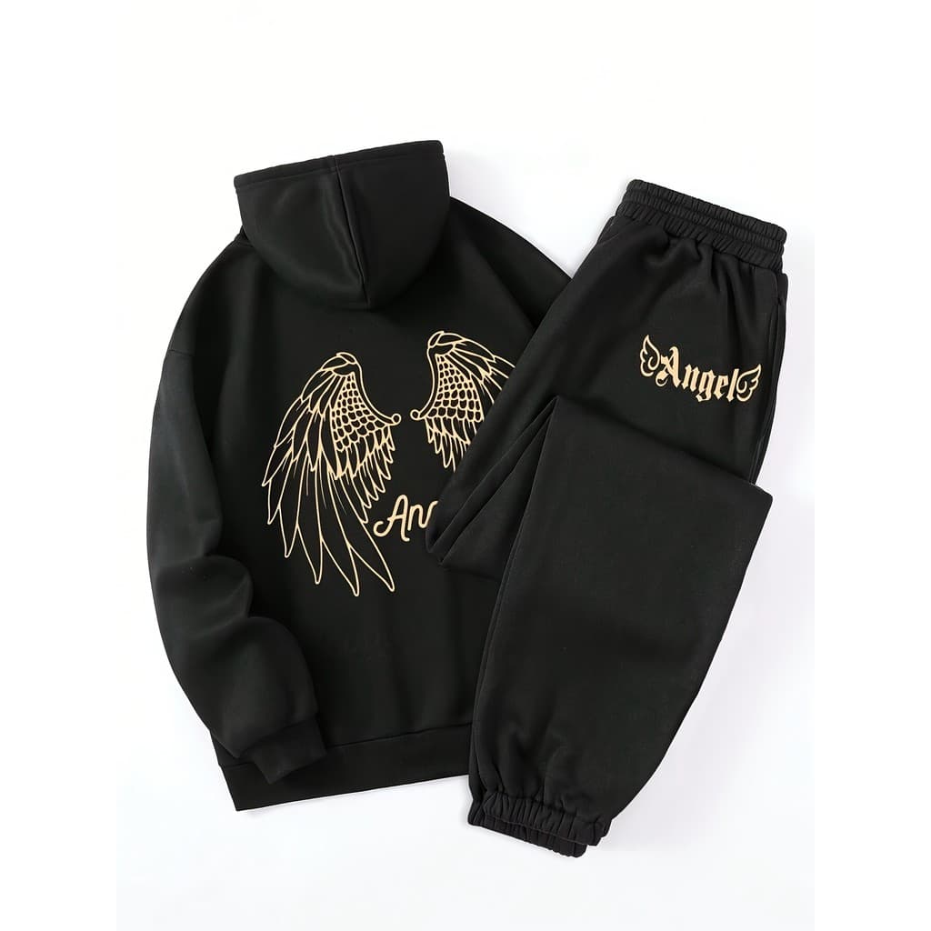 Conjunto de Moletom Feminino Direcionado Casaco e calça de moletom Angel