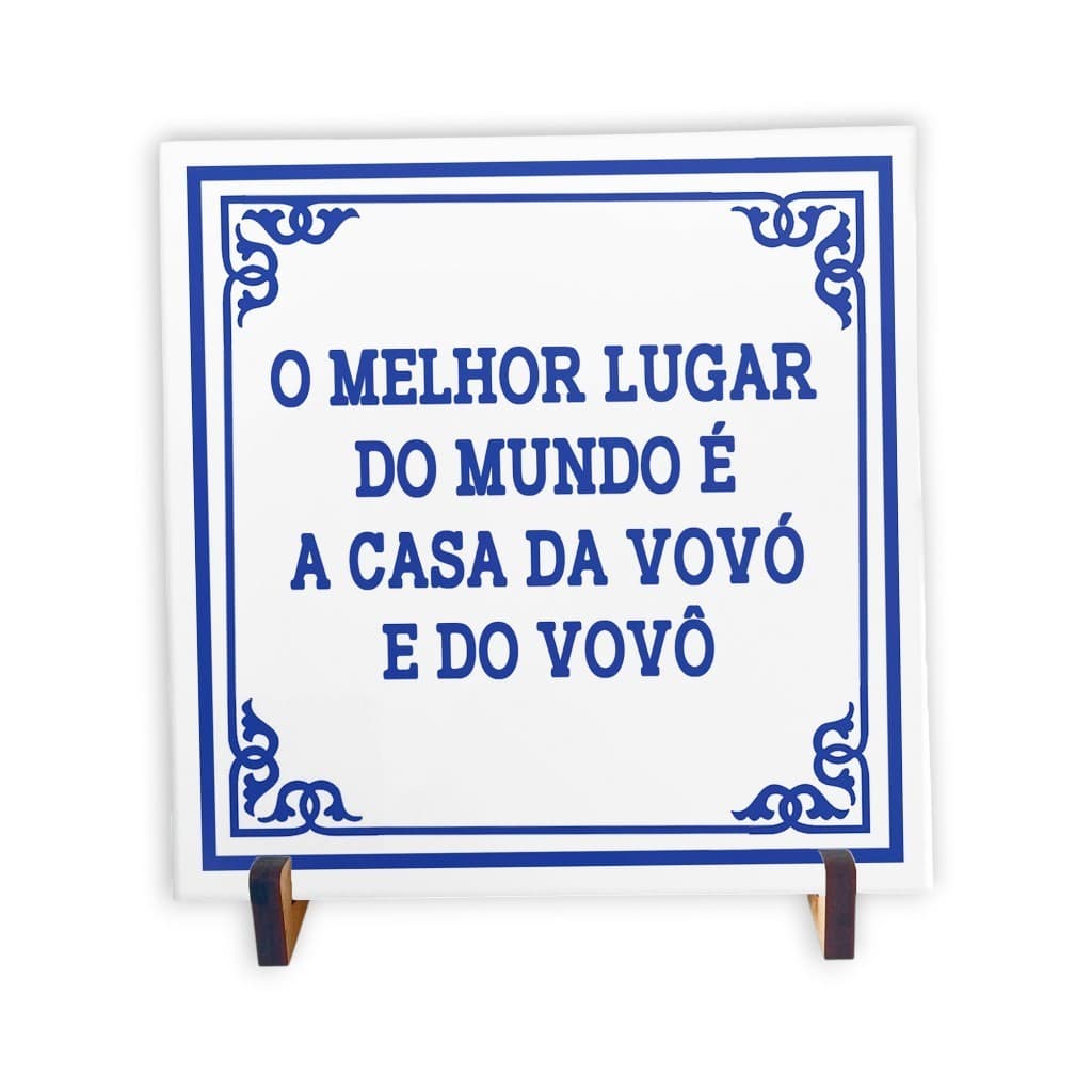 Azulejo 20x20 O Melhor Lugar do Mundo é a Casa da Vovó e do Vovô | Presente para Avós