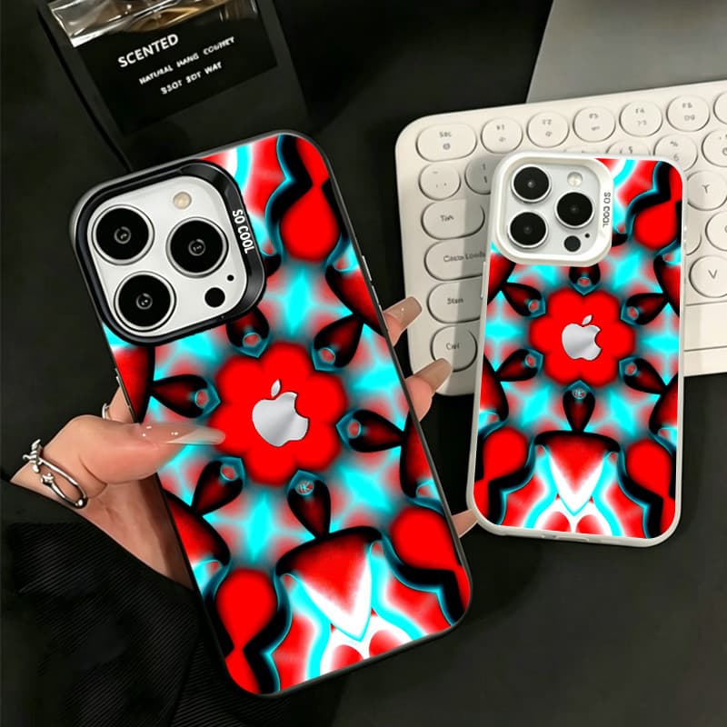 Capinha para iPhone 17/16/15/14/13/12 Pro Max Capa de celular colorida com logotipo metálico da Apple
