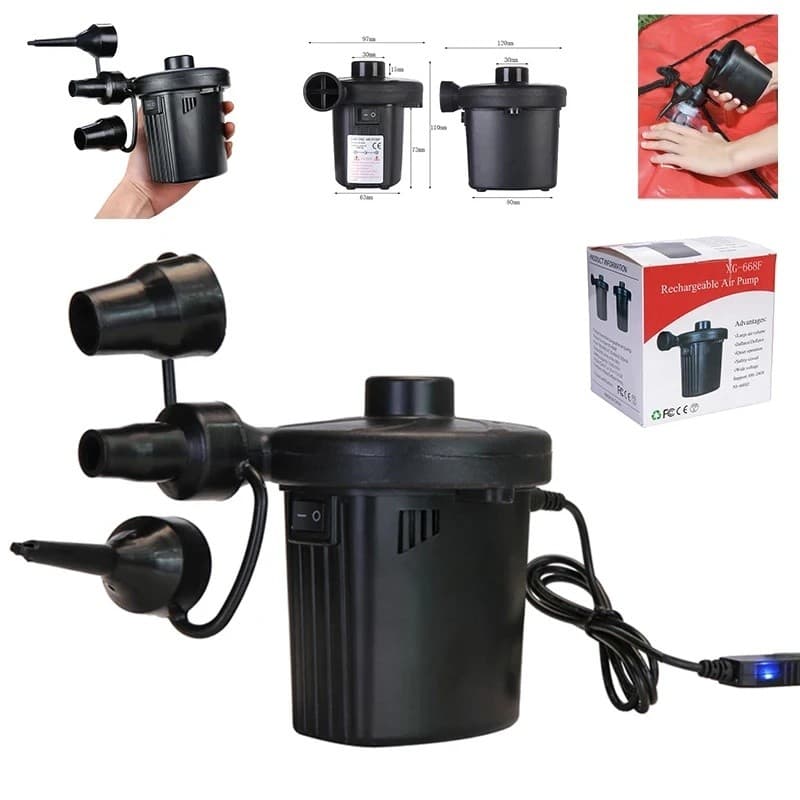 Bomba Inflável Elétrica Mini Almofada De Ar Portátil Acampamento Colchão Enchimento Rápido Piscina Ventilador Injetor