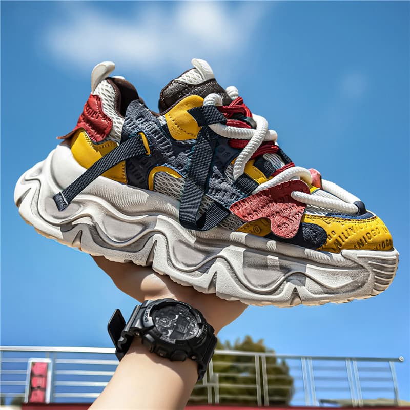 Sapatos Masculinos Versáteis E Resistentes Ao Desgaste Com Sola Grossa Para Adolescentes , Tênis Casuais Da Moda Ar Livr