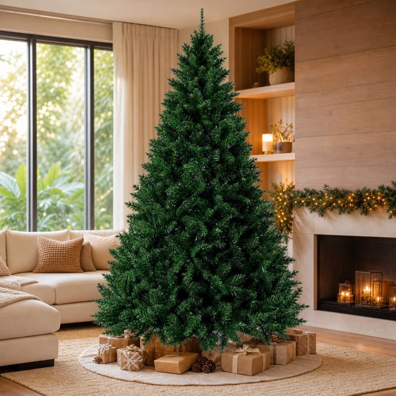 Pinheiro de Natal Verde Luxo 150/180/210/240/300cm Desmontável Fácil Armazenar