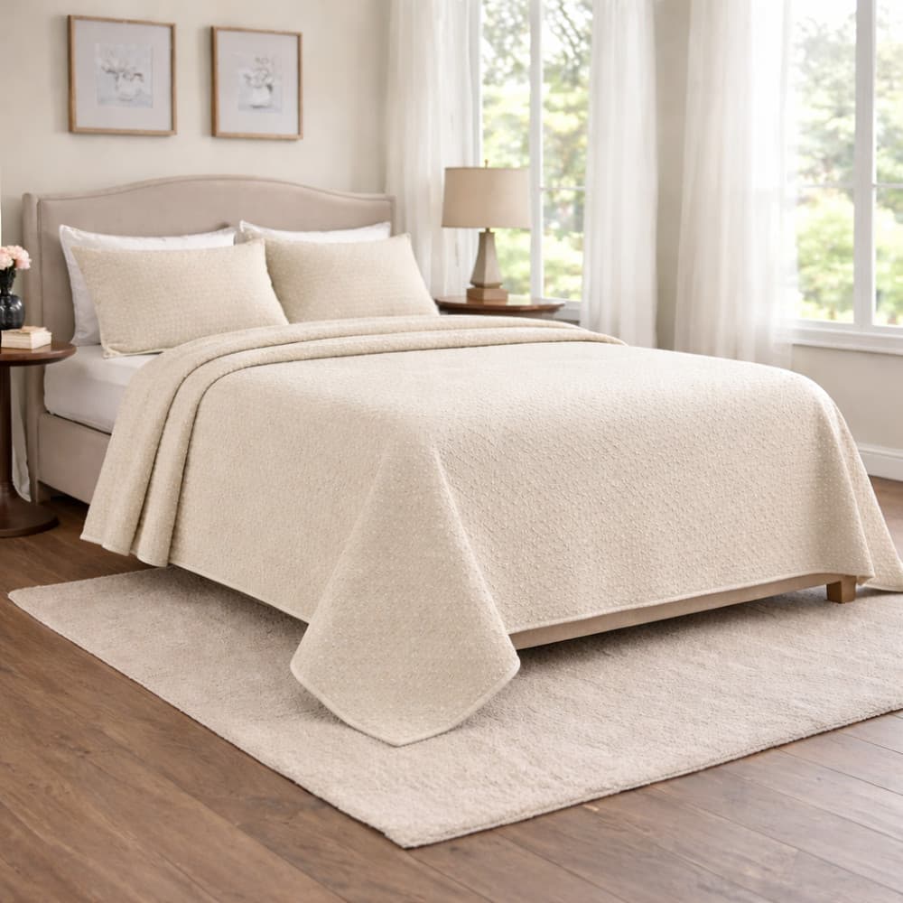 Colcha Queen Piquet Liso 220 x 240cm Cobre Leito Cama Casal Box Cobertor Macia Leve Algodão Verão Inverno Toque Suave