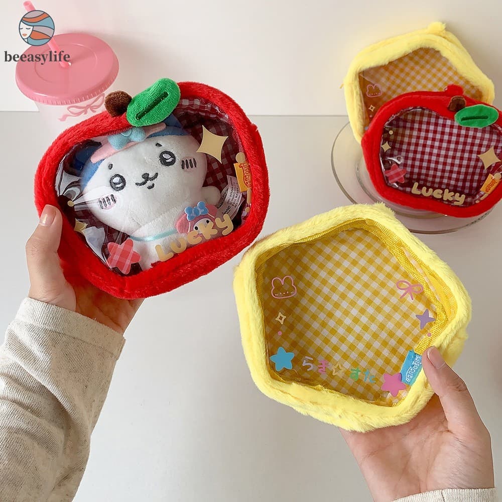 Cute Star Plush Itabag Mini Organizador De Armazenamento Para Moedas Chaveiros Dinheiro