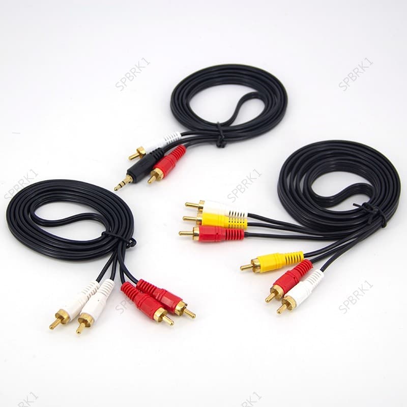 3.5MM Macho 2RCA 3RCA Para 2 3 RCA Cabo Estéreo Duplo De Áudio AV BRK1