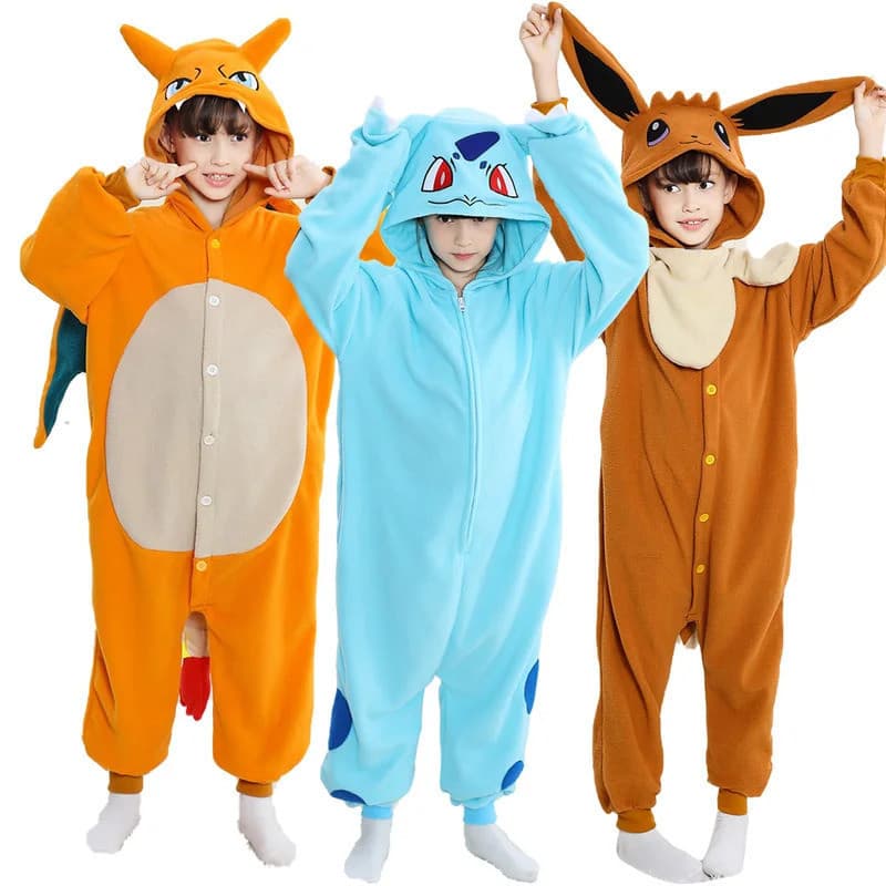 Fantasias de Pokémon LSNQ para Meninos e Meninas, Kigurumi de Anime, Traje de Charizard, Pijama Fofo para Carnaval e Hal