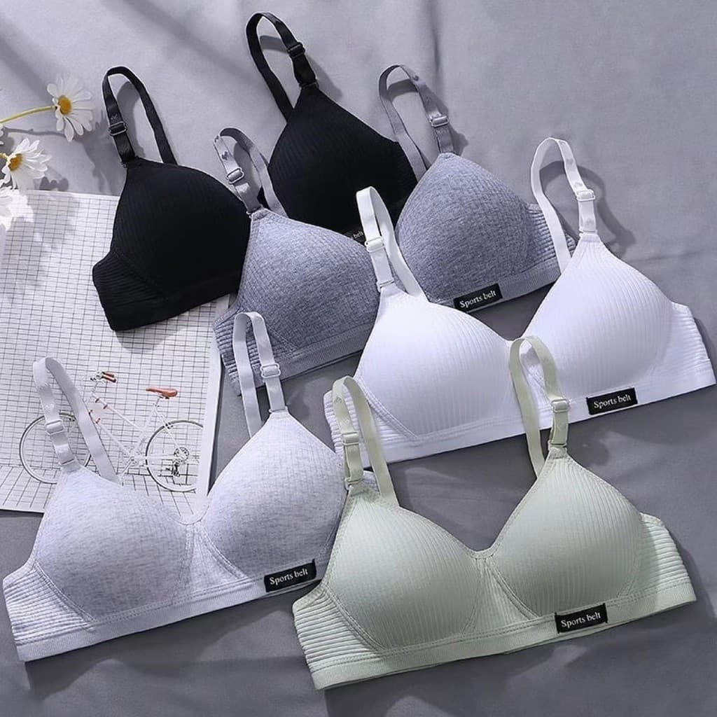 Sutiã Push-Up feminino de algodão puro sem fio estilo fino