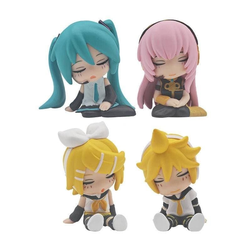 4PCS Bonecos de Ação Anime Hatsune Miku, Bonecos de Dormir Kagamine Rin Len, Brinquedo Kawaii, Presente de Halloween