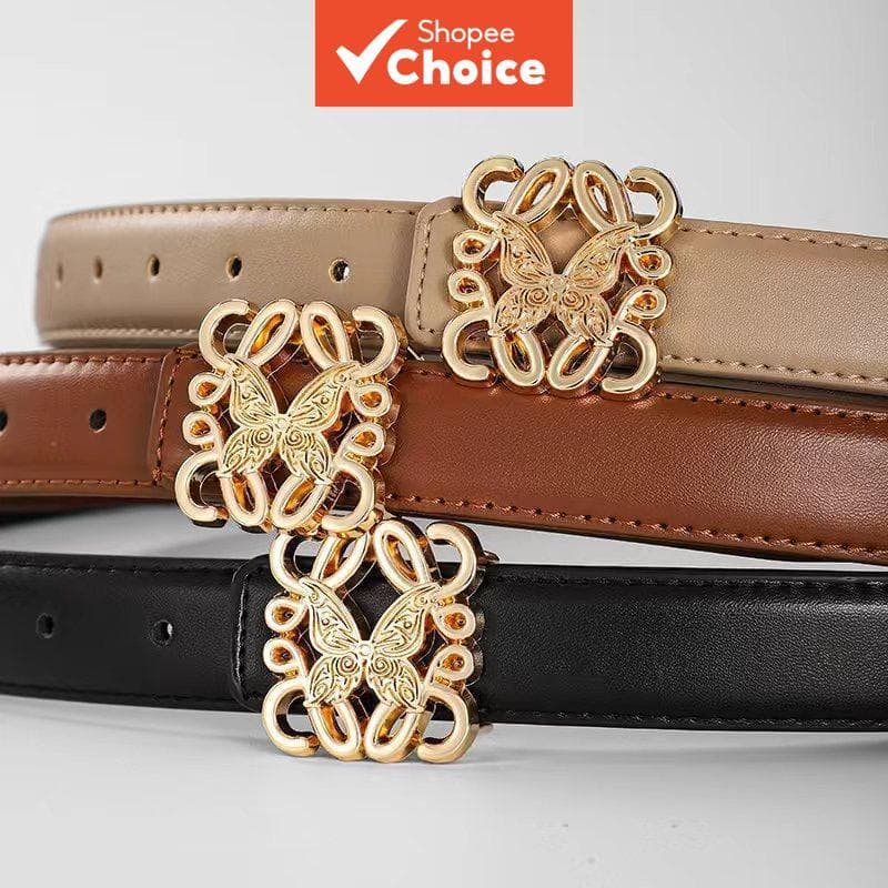 Cinto clássico feminino com fivela de bloqueio, perfeito para combinar com saias, vestidos e calças sociais,