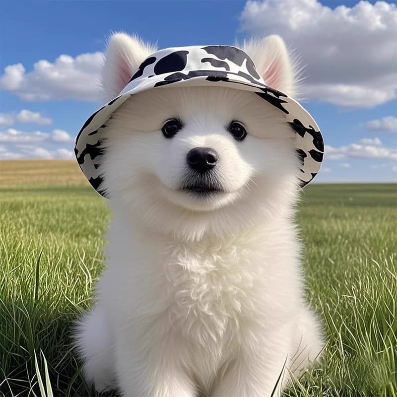 Chapéu de cachorro de estimação verão filhote de cachorro Bichon de sol chapéu de sol Samoyed Corgi bonito chapéu