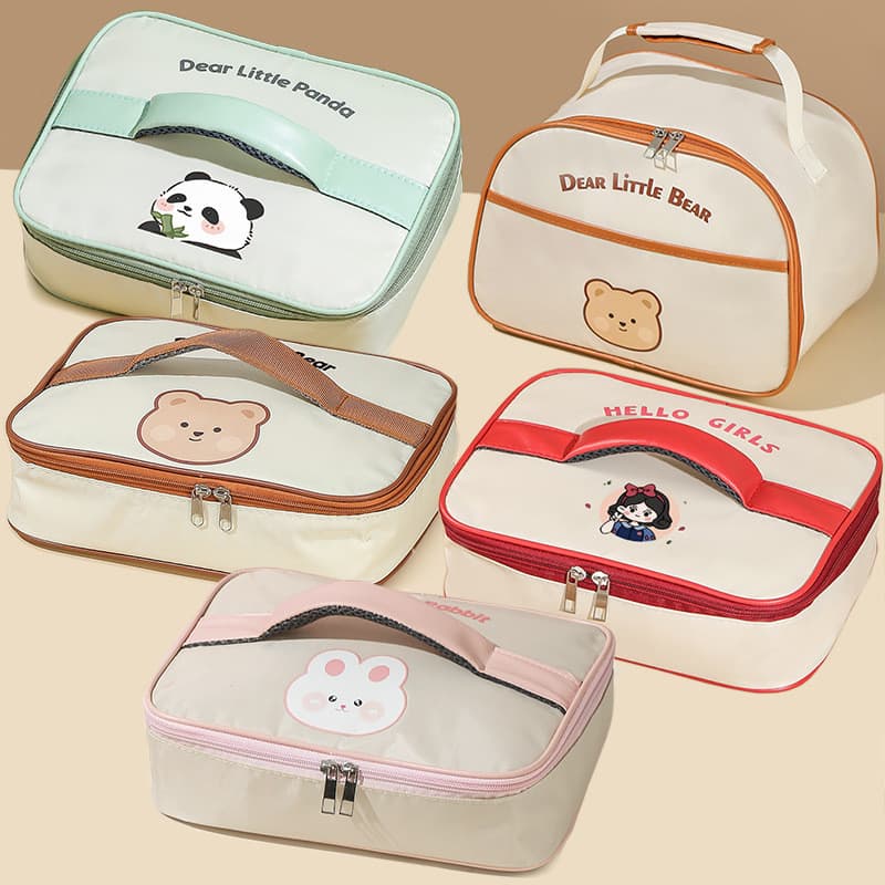 Bolsa térmica de desenho animado, bolsa térmica isolada para estudantes, com folha de alumínio, bolsa térmica portátil p