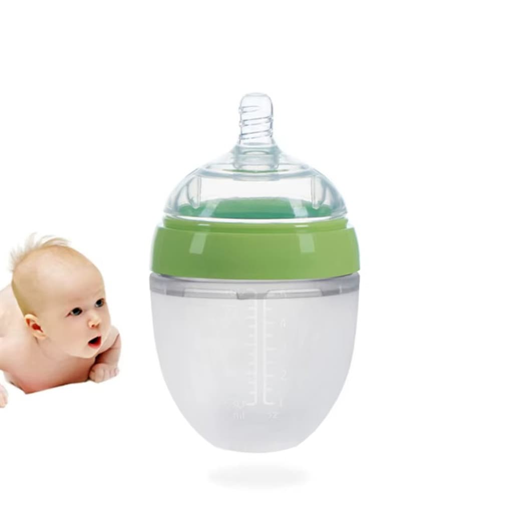 Mamadeira Silicone 240ml Boca Larga Anticólica Livre BPA para Bebês Recém-Nascidos e Crianças