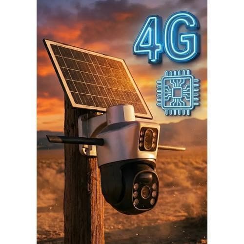 Câmera Solar 4g Com Chip Incluso Visão Noturna Colorida IP66