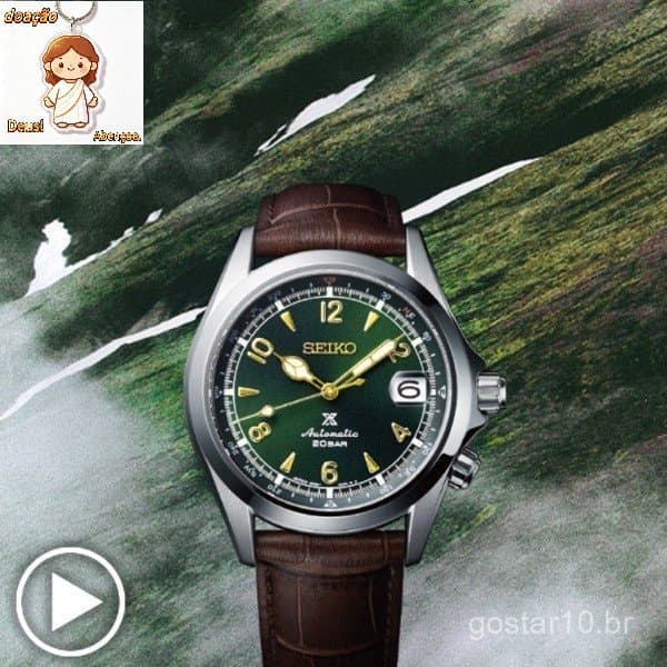 Relógio Multifuncional Masculino Clássico de Couro Verde SEIKO x PADI para Melhores Presentes Masculinos CVA7